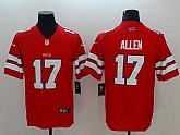 Nike Bills 17 Josh Allen Red Color Rush Limited Jersey,baseball caps,new era cap wholesale,wholesale hats
