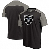 Oakland Raiders NFL Pro Line by Fanatics Branded Iconic Color Block T-Shirt Black Heathered Gray,baseball caps,new era cap wholesale,wholesale hats
