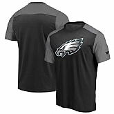 Philadelphia Eagles NFL Pro Line by Fanatics Branded Iconic Color Block T-Shirt Black Heathered Gray,baseball caps,new era cap wholesale,wholesale hats