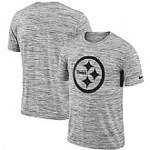Pittsburgh Steelers Heathered Black Sideline Legend Velocity Travel Performance Nike T-Shirt,baseball caps,new era cap wholesale,wholesale hats