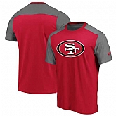 San Francisco 49ers NFL Pro Line by Fanatics Branded Iconic Color Block T-Shirt Scarlet Heathered Gray,baseball caps,new era cap wholesale,wholesale hats