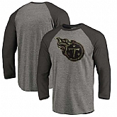 Tennessee Titans NFL Pro Line by Fanatics Branded Black Gray Tri Blend 34 Sleeve T Shirt,baseball caps,new era cap wholesale,wholesale hats
