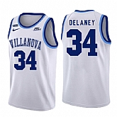 Villanova Wildcats 34 Tim Delaney White College Basketball Jersey Dzhi,baseball caps,new era cap wholesale,wholesale hats