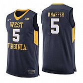 West Virginia Mountaineers 5 Brandon Knapper Navy College Basketball Jersey Dzhi,baseball caps,new era cap wholesale,wholesale hats