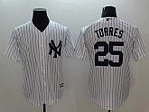 Yankees 25 Gleyber Torres White Cool Base Baseball Jerseys,baseball caps,new era cap wholesale,wholesale hats