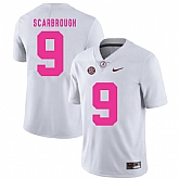 Alabama Crimson Tide 9 Bo Scarbrough White 2018 Breast Cancer Awareness College Football Jersey DingZhi,baseball caps,new era cap wholesale,wholesale hats