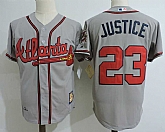 Atlanta Braves #23 David Justice Gray Cooperstown Collection Stitched MLB Jerseys Dzhi,baseball caps,new era cap wholesale,wholesale hats