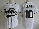 Bad Boy #10 Biggie Smalls White Movie Cool Base Jersey Dzhi,baseball caps,new era cap wholesale,wholesale hats