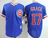 Chicago Cubs #17 MARK GRACE Blue Mitchell And Ness Throwback Pullover Stitched Jersey Dzhi,baseball caps,new era cap wholesale,wholesale hats
