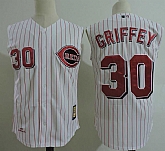 Cincinnati Reds #30 Ken Griffey Jr White Cooperstown Collection Stitched MLB Jerseys Dzhi,baseball caps,new era cap wholesale,wholesale hats