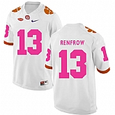 Clemson Tigers 13 Hunter Renfrow White 2018 Breast Cancer Awareness College Football Jersey DingZhi,baseball caps,new era cap wholesale,wholesale hats