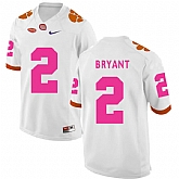 Clemson Tigers 2 Kelly Bryant White 2018 Breast Cancer Awareness College Football Jersey DingZhi,baseball caps,new era cap wholesale,wholesale hats