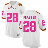 Clemson Tigers 28 Tavien Feaster White 2018 Breast Cancer Awareness College Football Jersey DingZhi,baseball caps,new era cap wholesale,wholesale hats