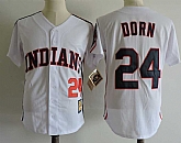 Cleveland Indians #24 Dorn White Mitchell And Ness Throwback Stitched Jerseys Dzhi,baseball caps,new era cap wholesale,wholesale hats