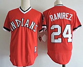 Cleveland Indians #24 Jose Ramirez Red Mitchell And Ness Throwback Pullover Stitched Jerseys Dzhi,baseball caps,new era cap wholesale,wholesale hats