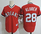 Cleveland Indians #28 Corey Kluber Red Cooperstown Collection Throwback Stitched MLB Jerseys Dzhi,baseball caps,new era cap wholesale,wholesale hats