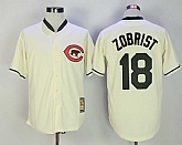 Cubs 18 Ben Zobrist Cream Throwback Baseball Jerseys,baseball caps,new era cap wholesale,wholesale hats