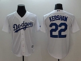 Dodgers 22 Clayton Kershaw White Cool Base Baseball Jerseys,baseball caps,new era cap wholesale,wholesale hats