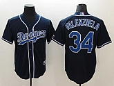 Dodgers 34 Fernando Valenzuela Navy Cool Base Baseball Jerseys,baseball caps,new era cap wholesale,wholesale hats