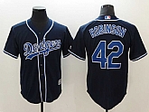 Dodgers 42 Jackie Robinson Navy Cool Base Baseball Jerseys,baseball caps,new era cap wholesale,wholesale hats