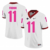 Georgia Bulldogs 11 Jake Fromm White 2018 Breast Cancer Awareness College Football Jersey DingZhi,baseball caps,new era cap wholesale,wholesale hats