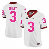 Georgia Bulldogs 3 Todd Gurley White 2018 Breast Cancer Awareness College Football Jersey DingZhi,baseball caps,new era cap wholesale,wholesale hats