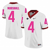 Georgia Bulldogs 4 Keith Marshall White 2018 Breast Cancer Awareness College Football Jersey DingZhi,baseball caps,new era cap wholesale,wholesale hats