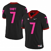 Georgia Bulldogs 7 D'Andre Swift Black 2018 Breast Cancer Awareness College Football Jersey DingZhi,baseball caps,new era cap wholesale,wholesale hats