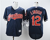 Indians 12 Francisco Lindor Navy Cool Base Baseball Jerseys,baseball caps,new era cap wholesale,wholesale hats