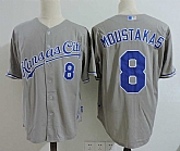 Kansas City Royals #8 Mike Moustakas Gray New Cool Base Stitched Jersey Dzhi,baseball caps,new era cap wholesale,wholesale hats
