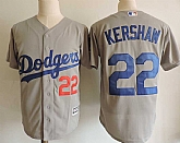 Los Angeles Dodgers #22 Clayton Kershaw Gray Cool Base Stitched MLB Jerseys Dzhi,baseball caps,new era cap wholesale,wholesale hats