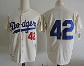 Los Angeles Dodgers #42 Jackie Robinson Cream Mitchell And Ness Throwback Stitched Jersey Dzhi,baseball caps,new era cap wholesale,wholesale hats