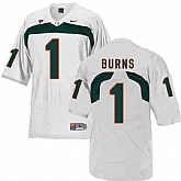 Miami Hurricanes 1 Artie Burns White College Football Jersey DingZhi,baseball caps,new era cap wholesale,wholesale hats