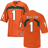 Miami Hurricanes 1 Mark Walton Orange College Football Jersey DingZhi,baseball caps,new era cap wholesale,wholesale hats