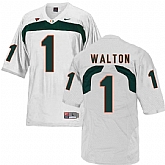 Miami Hurricanes 1 Mark Walton White College Football Jersey DingZhi,baseball caps,new era cap wholesale,wholesale hats