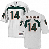 Miami Hurricanes 14 Vinny Testaverde White College Football Jersey DingZhi,baseball caps,new era cap wholesale,wholesale hats