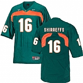 Miami Hurricanes 16 Evan Shirreffs Green College Football Jersey DingZhi,baseball caps,new era cap wholesale,wholesale hats