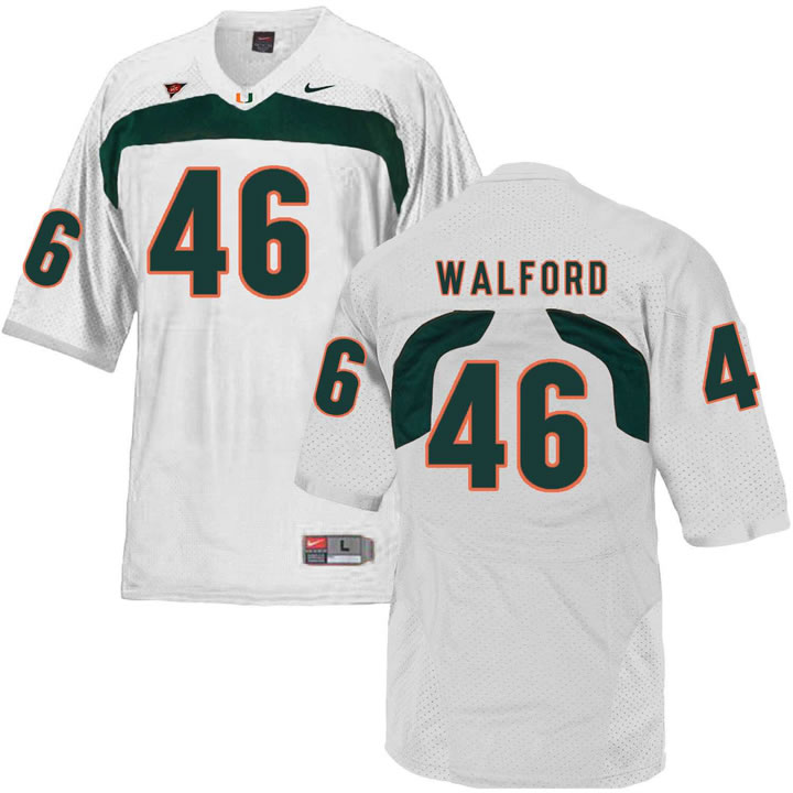Miami Hurricanes 46 Clive Walford White College Football Jersey DingZhi