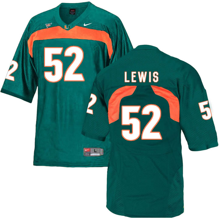 Miami Hurricanes 52 Ray Lewis Green College Football Jersey DingZhi