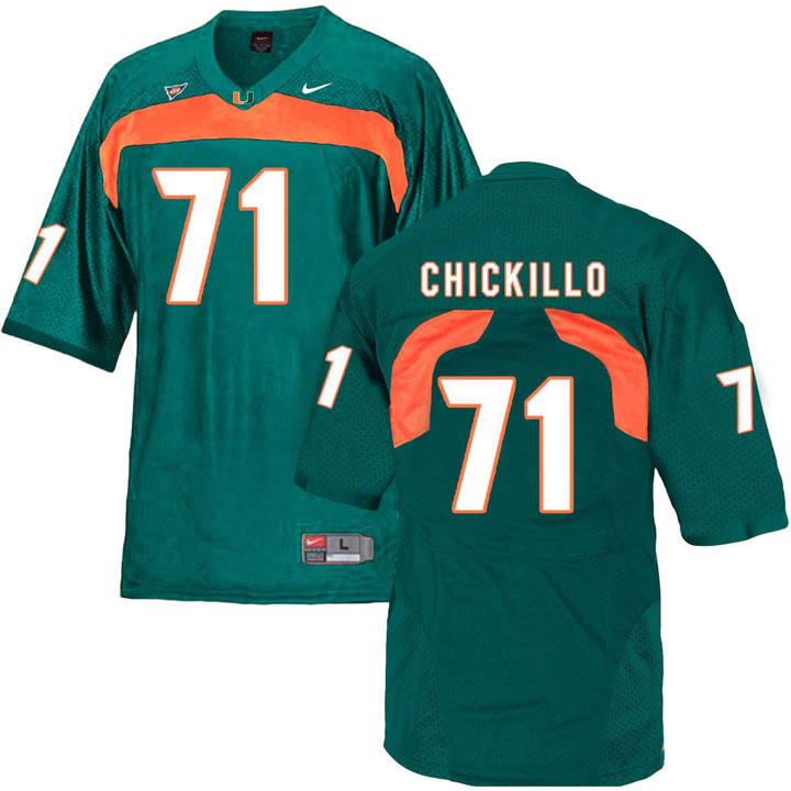 Miami Hurricanes 71 Anthony Chickillo Green College Football Jersey DingZhi