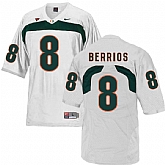 Miami Hurricanes 8 Braxton Berrios White College Football Jersey DingZhi,baseball caps,new era cap wholesale,wholesale hats