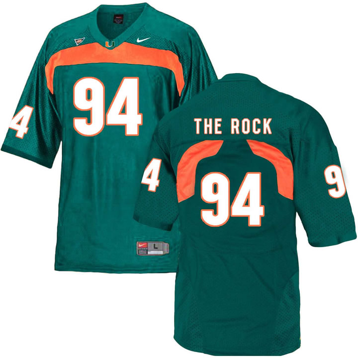 Miami Hurricanes 94 The Rock Green College Football Jersey DingZhi