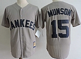 New York Yankees #15 Thurman Munson Gray Cooperstown Collection Jersey Dzhi,baseball caps,new era cap wholesale,wholesale hats
