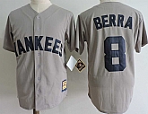 New York Yankees #8 Yogi Berra Gray Cooperstown Collection Jersey Dzhi,baseball caps,new era cap wholesale,wholesale hats