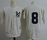 New York Yankees #8 Yogi Berra Mitchell And Ness Cream Throwback Stitched Jersey Dzhi,baseball caps,new era cap wholesale,wholesale hats