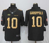 Nike 49ers 10 Jimmy Garoppolp Anthracite Gold Salute To Service Limited Jersey,baseball caps,new era cap wholesale,wholesale hats
