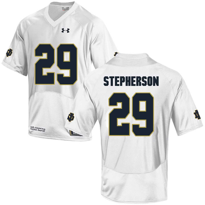 Notre Dame Fighting Irish 29 Kevin Stepherson White College Football Jersey DingZhi