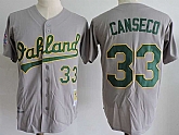 Oakland Athletics #33 Jose Canseco Gray Mitchell And Ness Throwback Stitched Jersey Dzhi,baseball caps,new era cap wholesale,wholesale hats