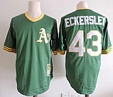 Oakland Athletics #43 Dennis Eckersley Green Mitchell And Ness Throwback Pullover Stitched Jersey Dzhi,baseball caps,new era cap wholesale,wholesale hats