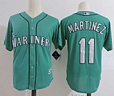 Seattle Mariners #11 Martinez Green New Cool Base Stitched MLB Jersey Dzhi,baseball caps,new era cap wholesale,wholesale hats